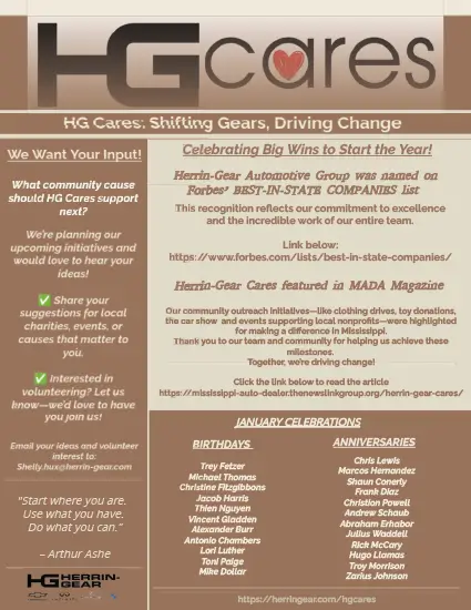 HG Cares January 2026 Newsletter Page 2